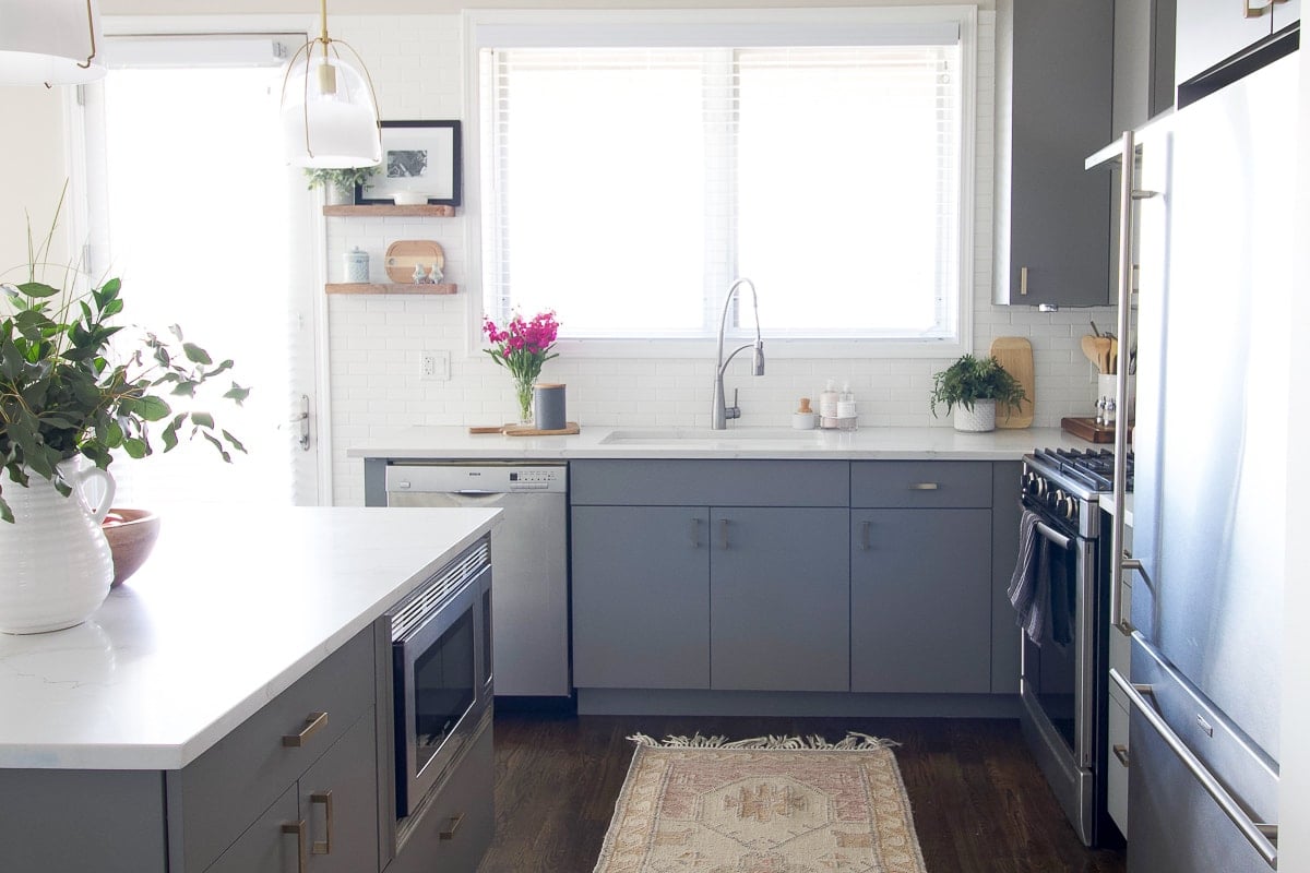 Gray kitchen cabinets