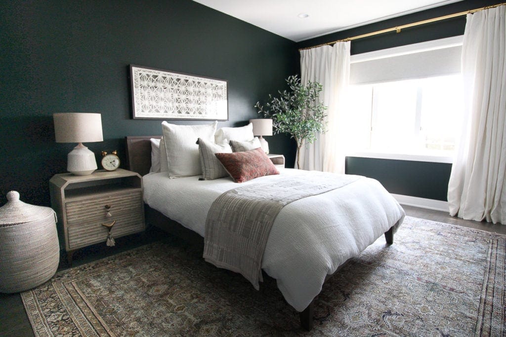 dark green guest room reveal