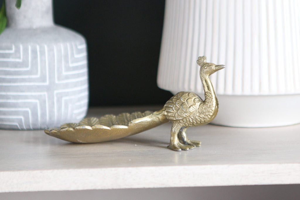 Gold peacock tray