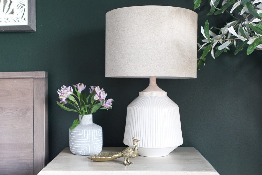 Accessories on a nightstand