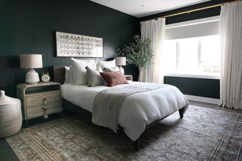 dark green guest room reveal