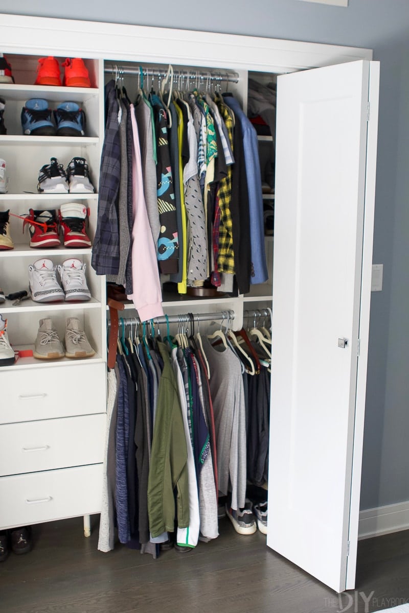 Built-in closet in guest room