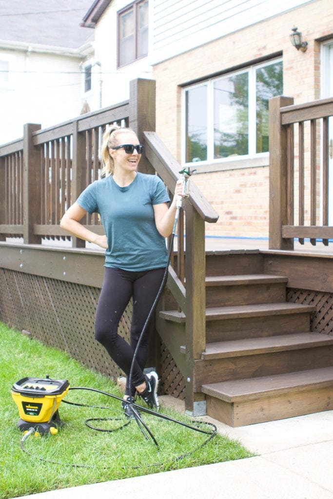Using a paint sprayer for our deck
