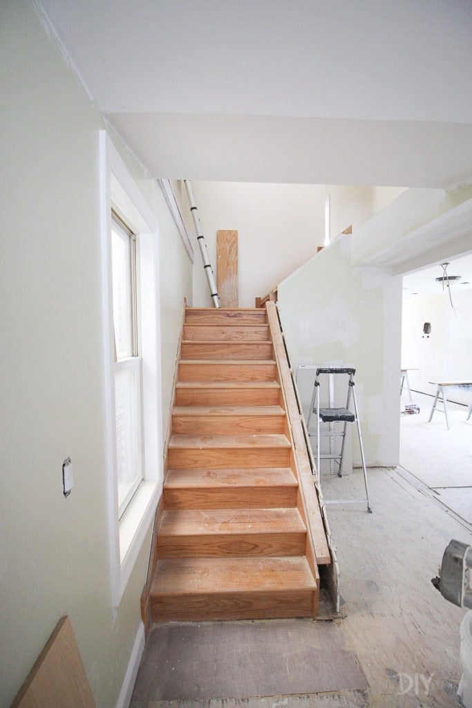 Oak wood stairs