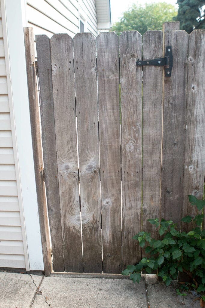 Wood fence falling down
