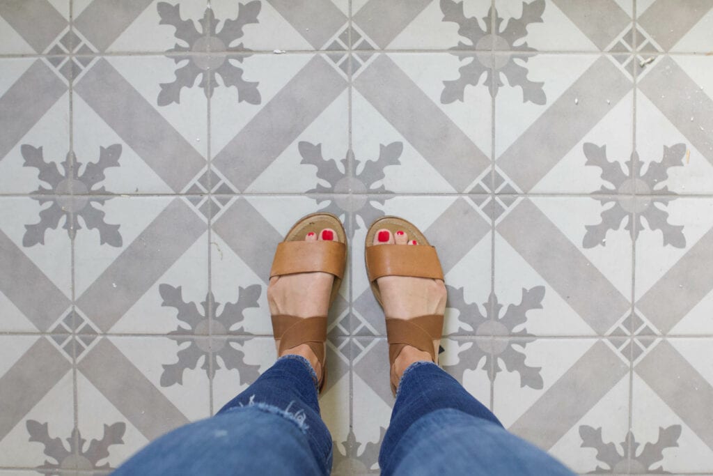 Durable floor tile from Lowe's