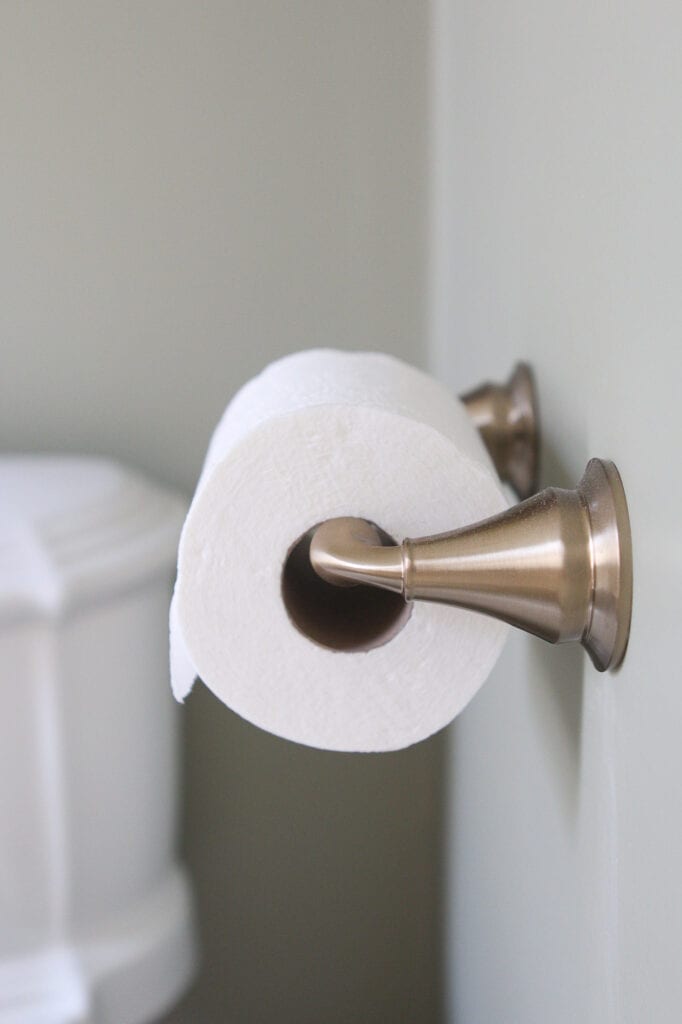 Brass toilet paper holder