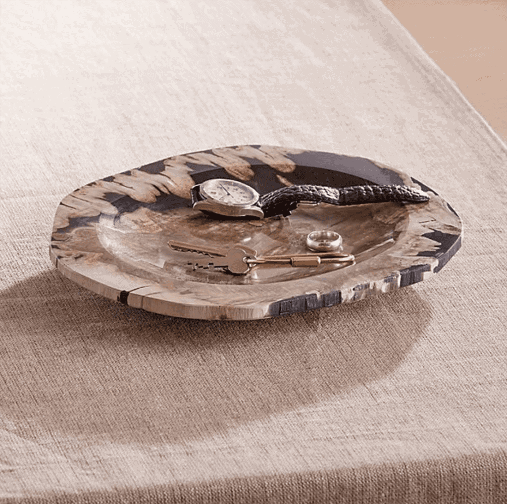 petrified wood catch-all dish