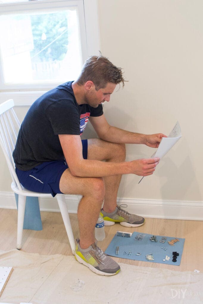 Finn reading directions from IKEA