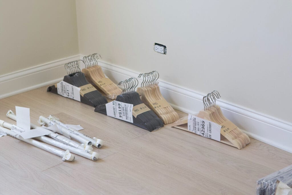 Organizing all of the parts of the IKEA Pax closet system