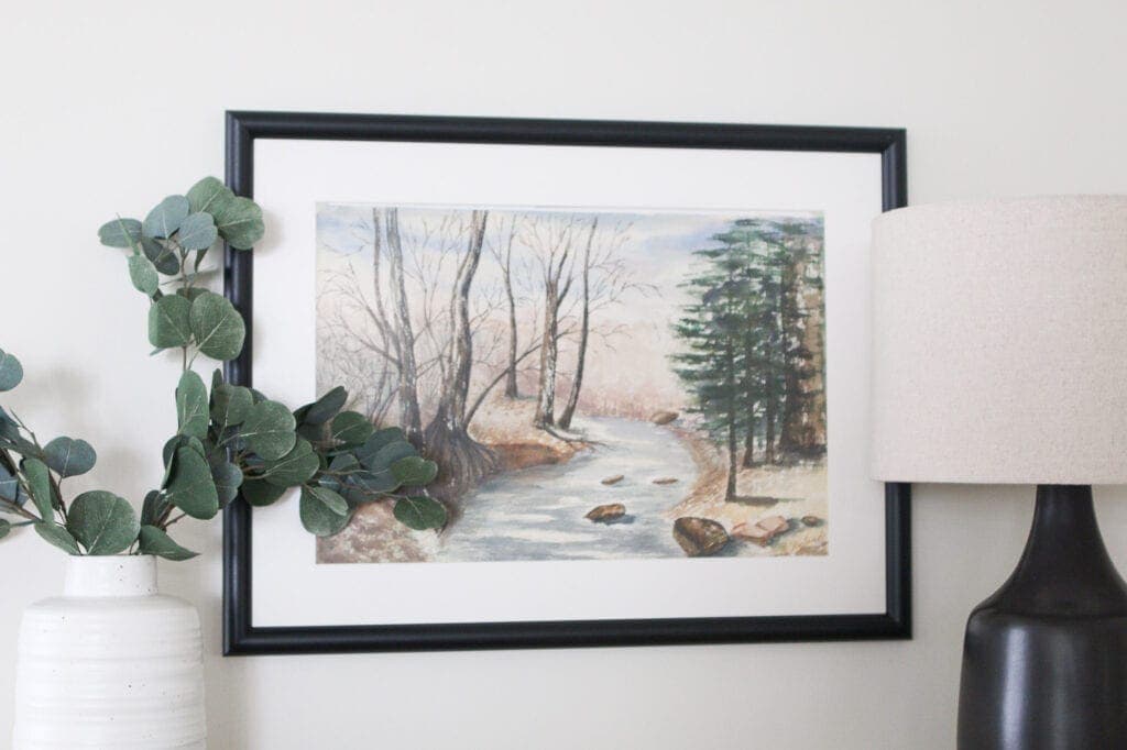 Black frame and cream mat from custom framing