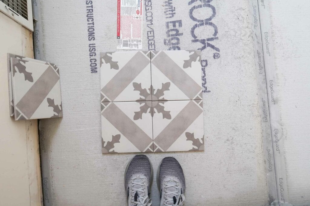 Mohawk floor tile in the bathroom