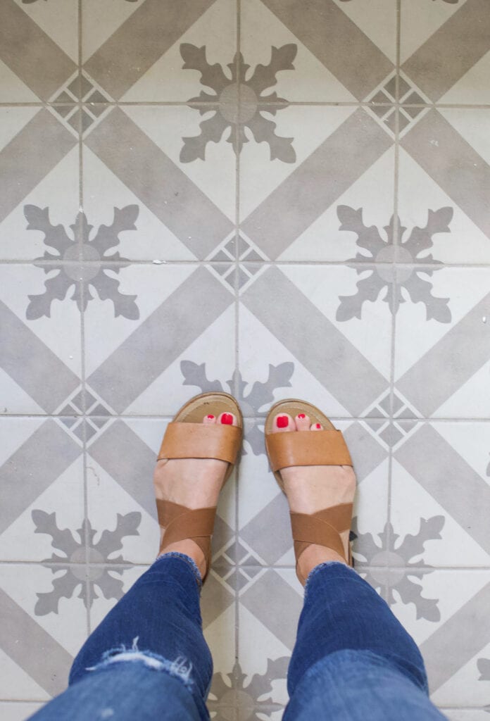 Durable floor tile from Lowe's