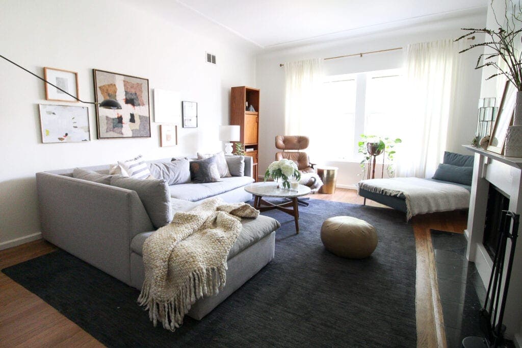 Midcentury modern living room setup