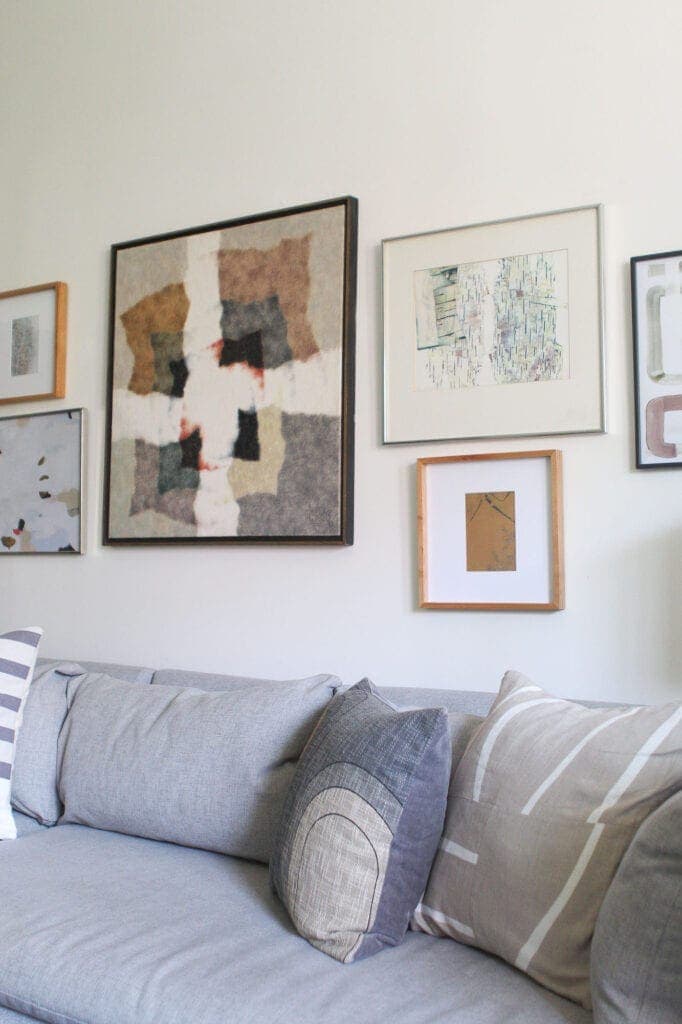 Gallery wall over couch