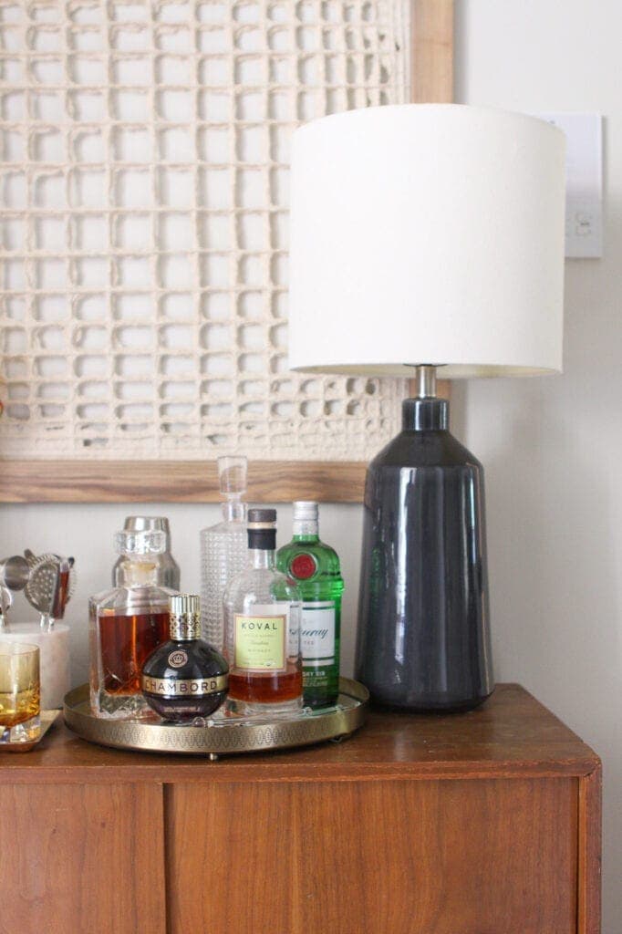 Bar on vintage dresser