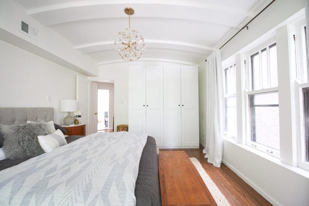 IKEA PAX closet system in bedroom