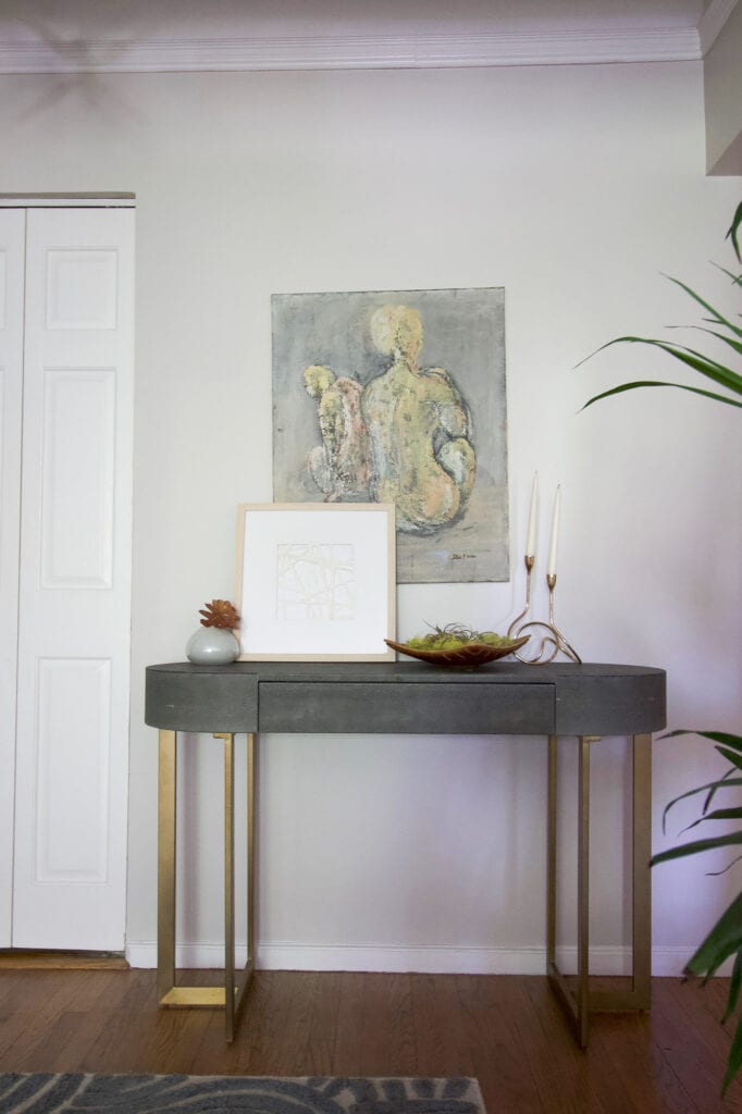 Gray entryway console