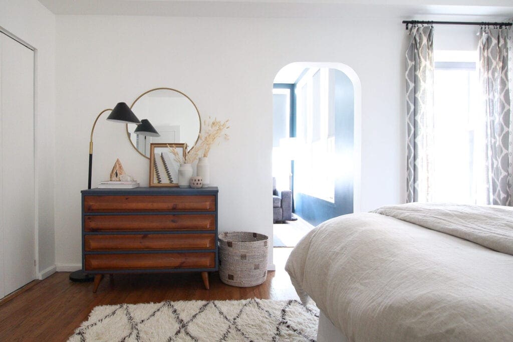 Vintage dresser in a guest room
