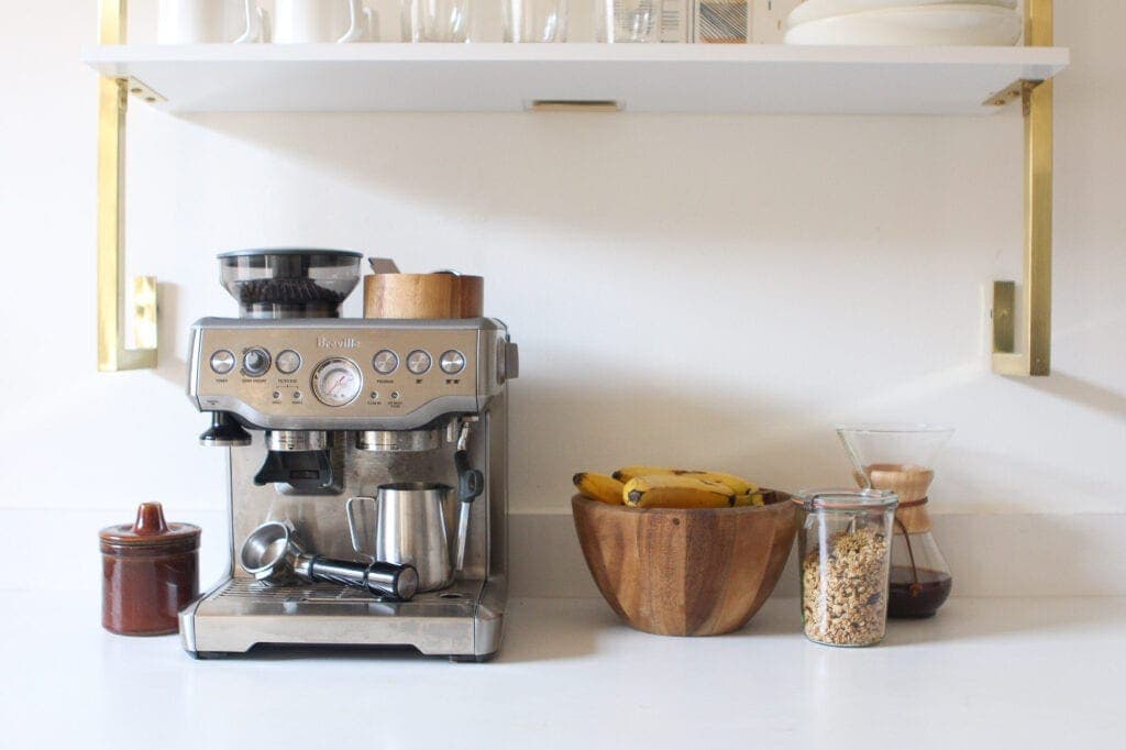 Coffee bar setup in an apartment