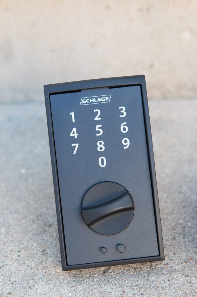 keyless deadbolt on the garage