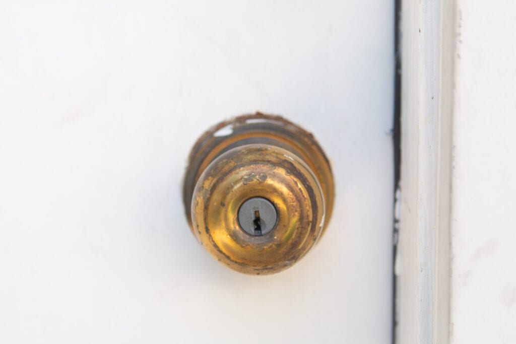 Our garage door hardware before