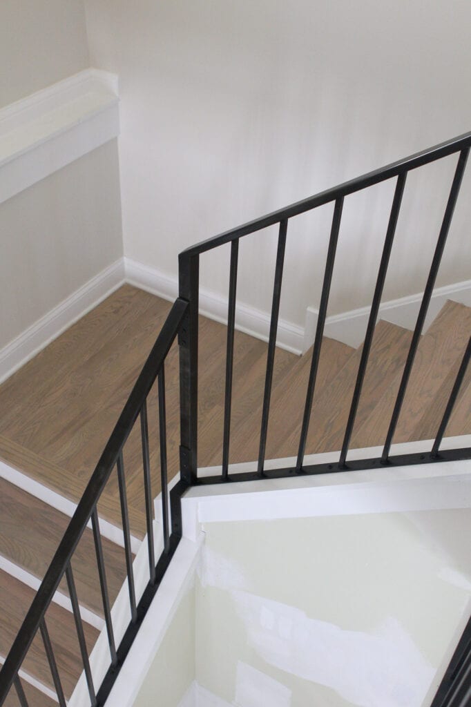 Black metal staircase railings