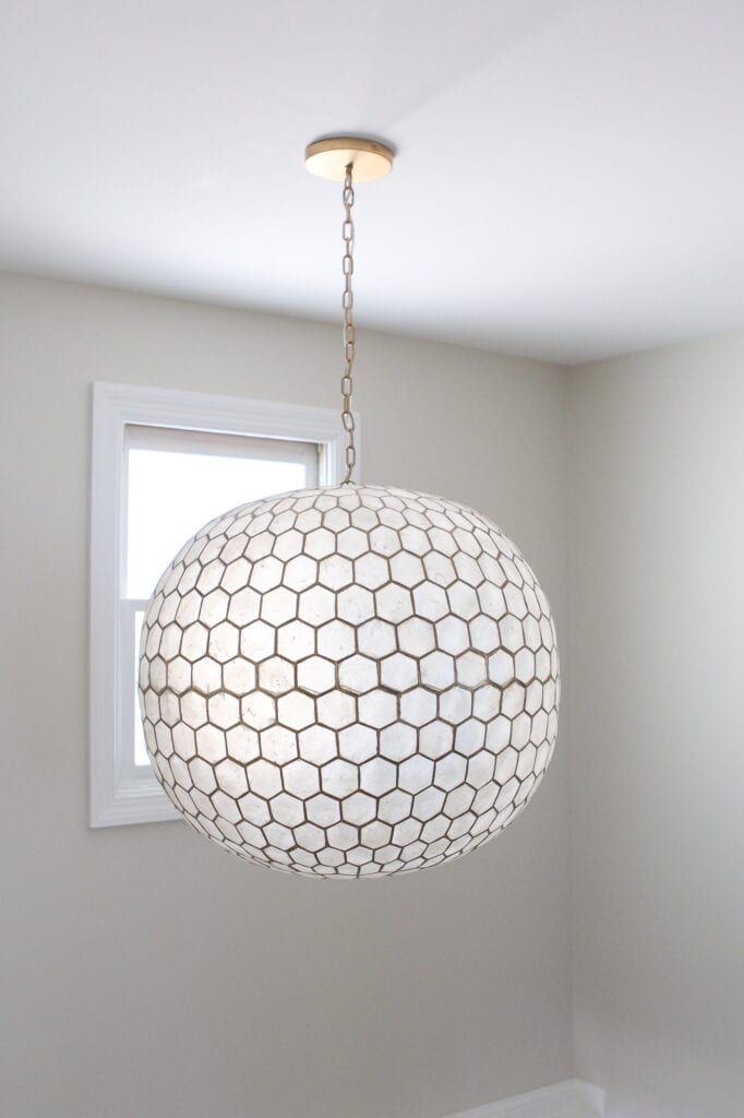 Serena and Lily capiz honeycomb chandelier