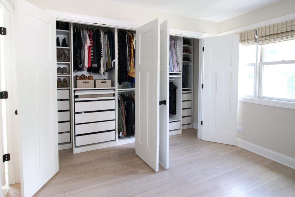Our organized closet from IKEA