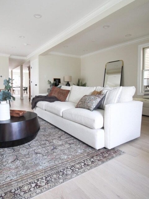 Our neutral couch in the living room