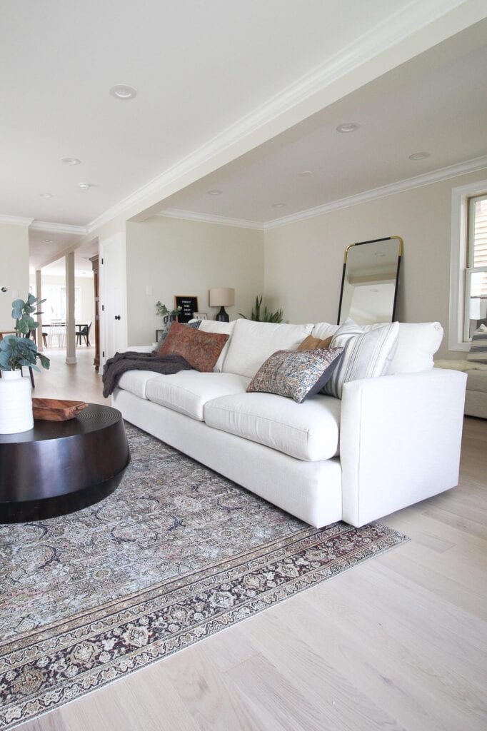 Our neutral couch in the living room