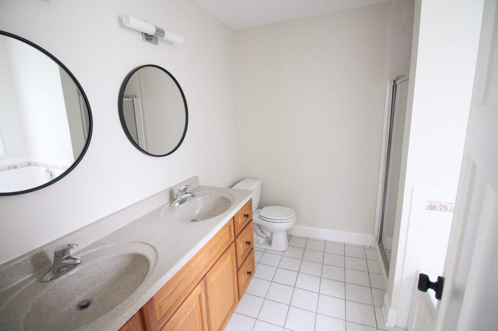 Master bathroom before and after