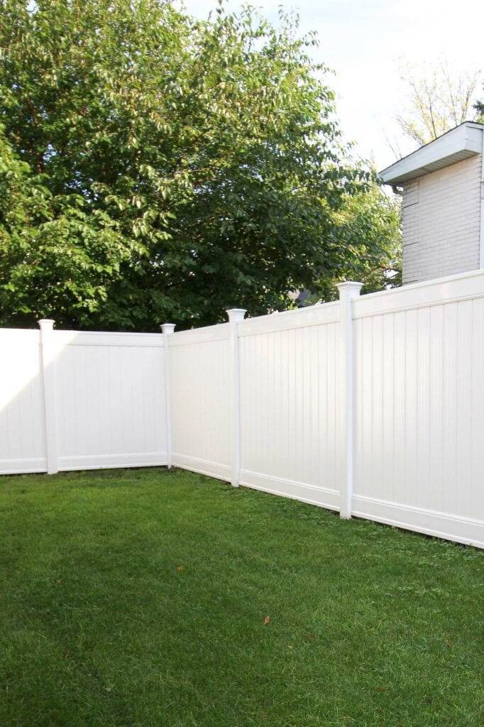 Our new white vinyl fence