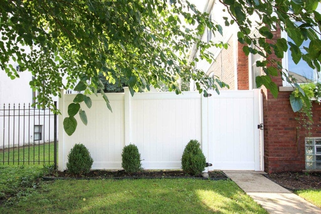 Our new white vinyl fence