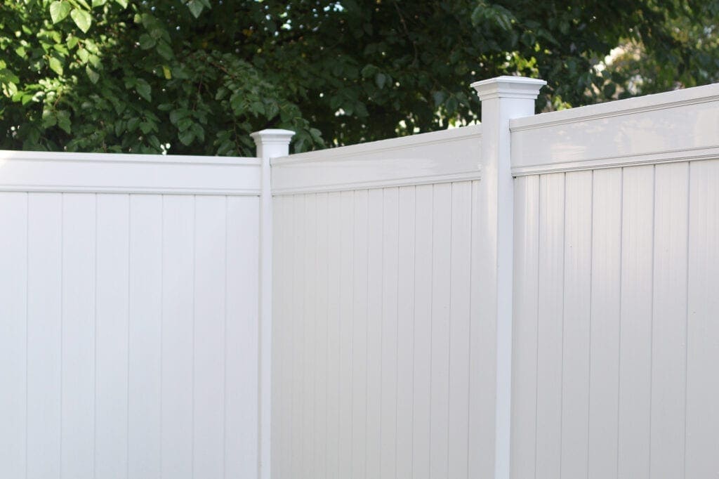 White vinyl fence