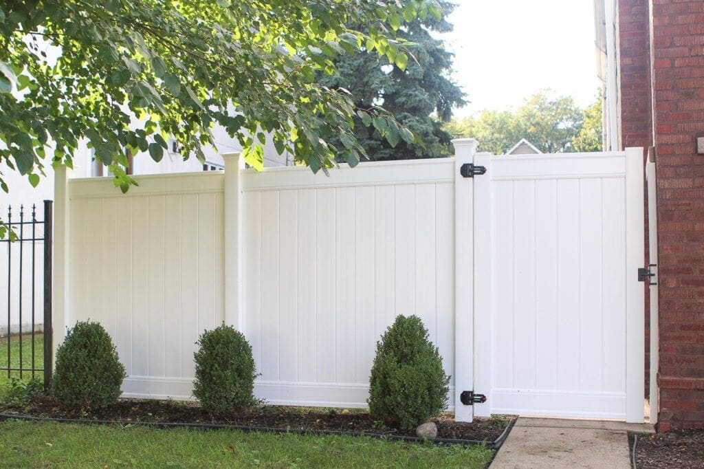 Our new white vinyl fence