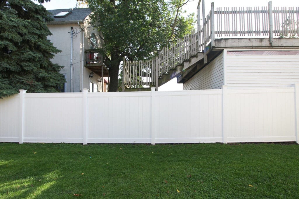 Our new white vinyl fence