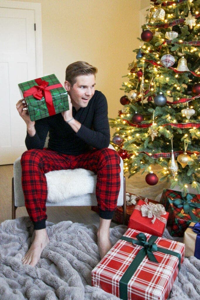 Finn with a present for the holiday gift guide