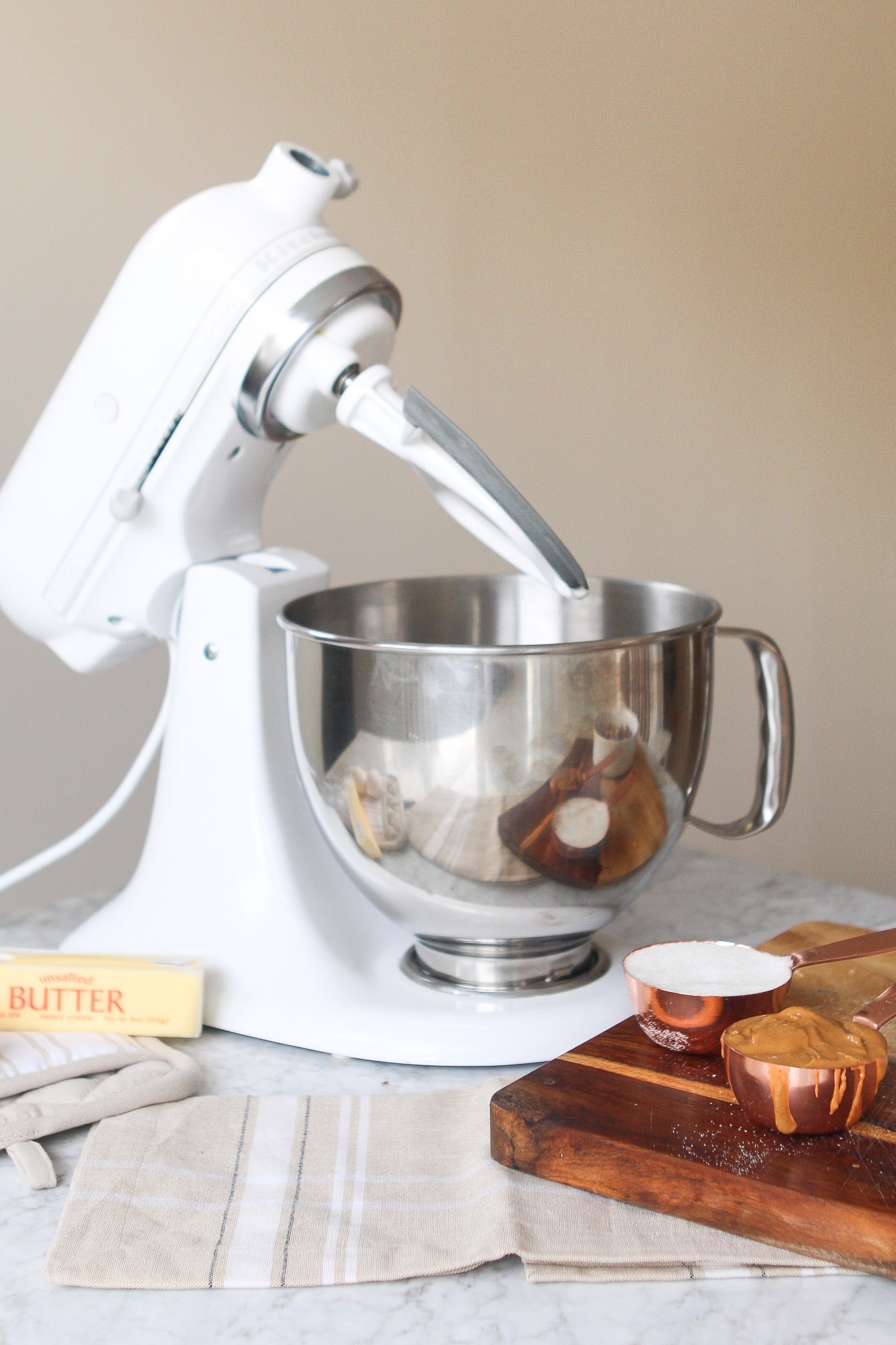 White kitchenaid mixer
