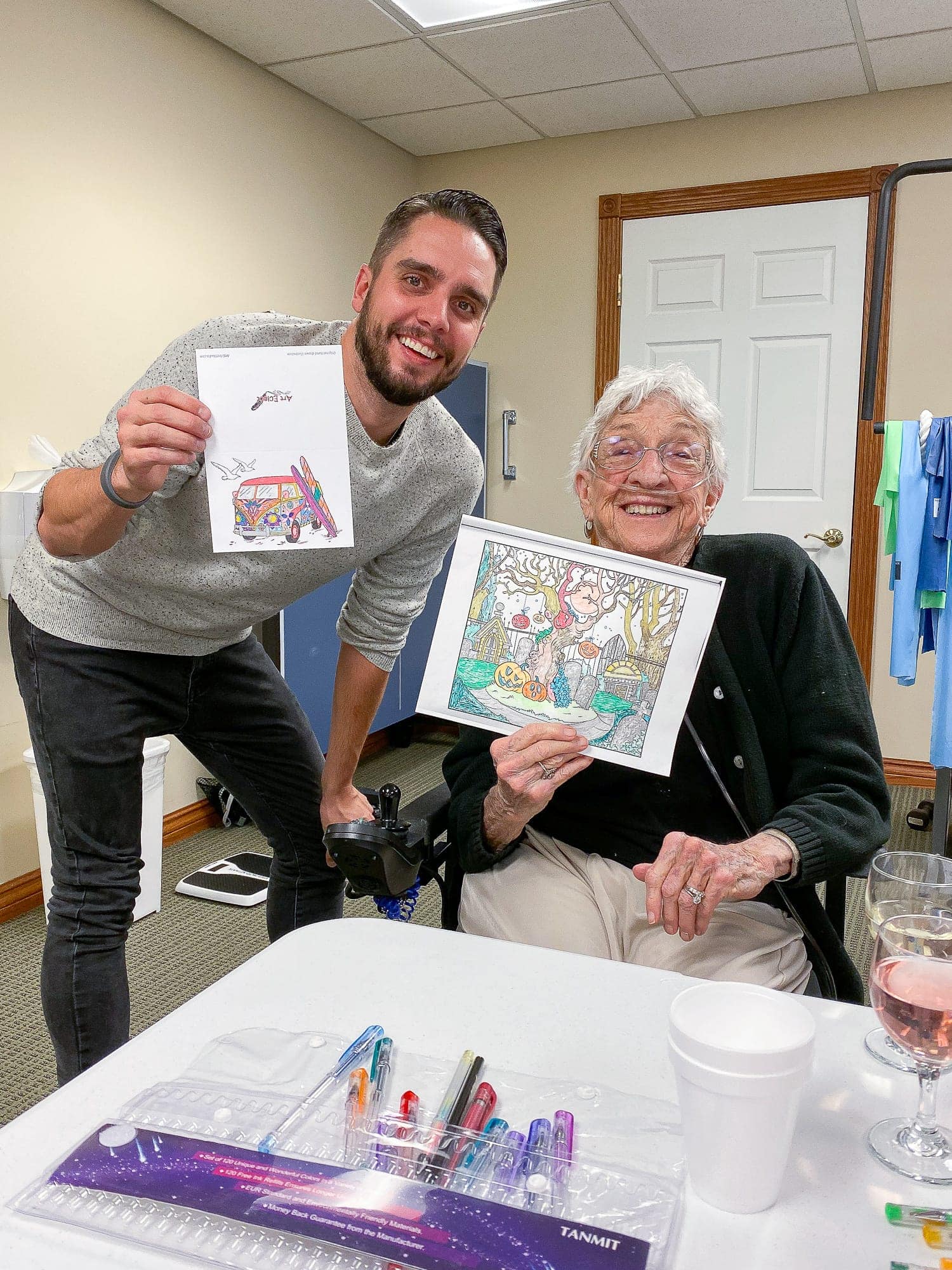Ryan and Meme at coloring class