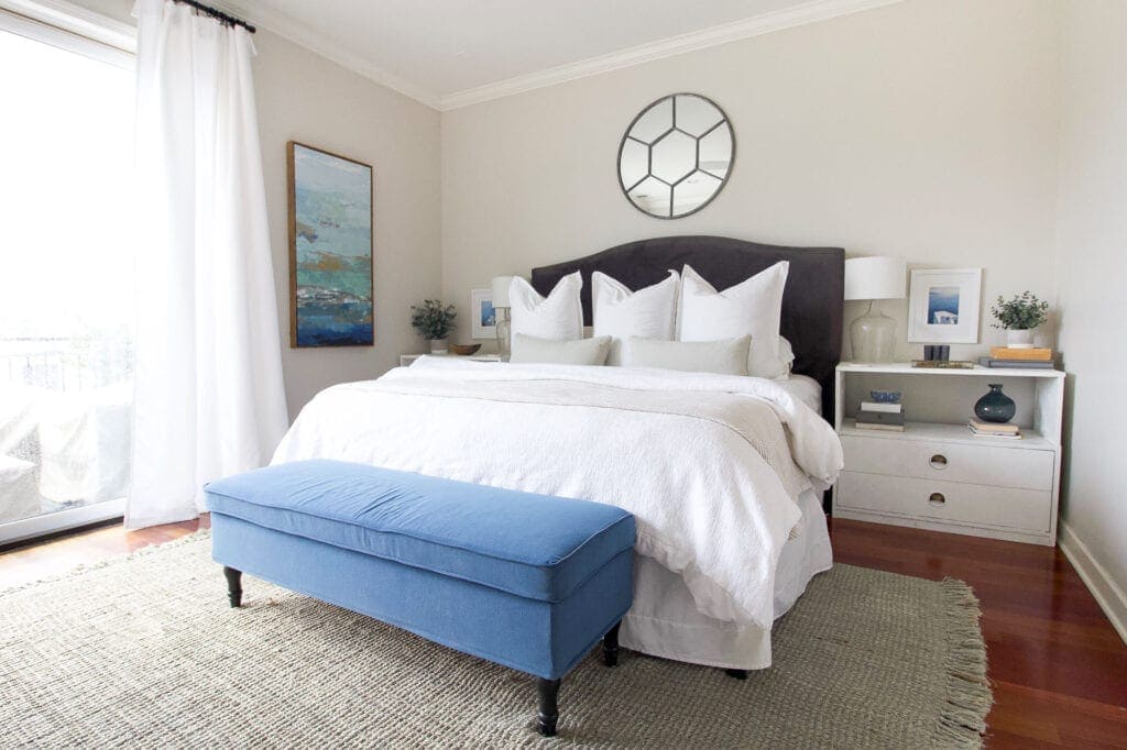 Master bedroom in a city condo