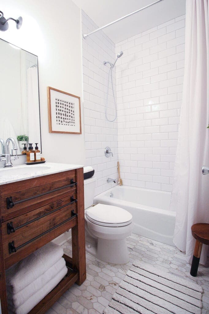 White guest bathroom space