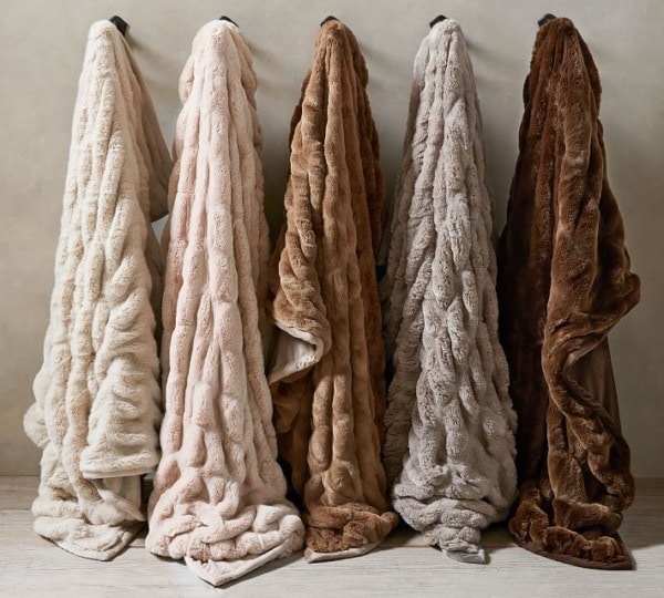 Faux fur throw from Pottery Barn