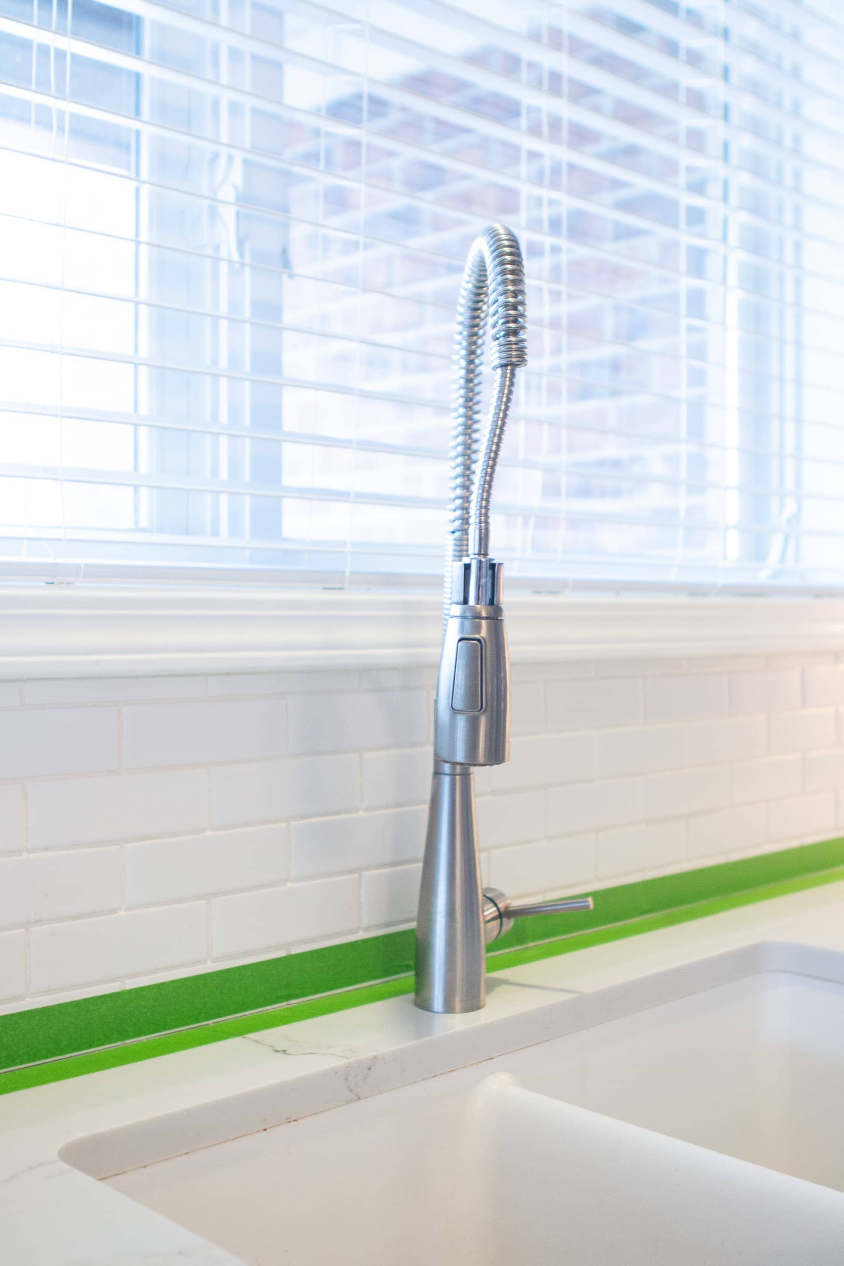 Use painter's tape to create a nice line for your caulk