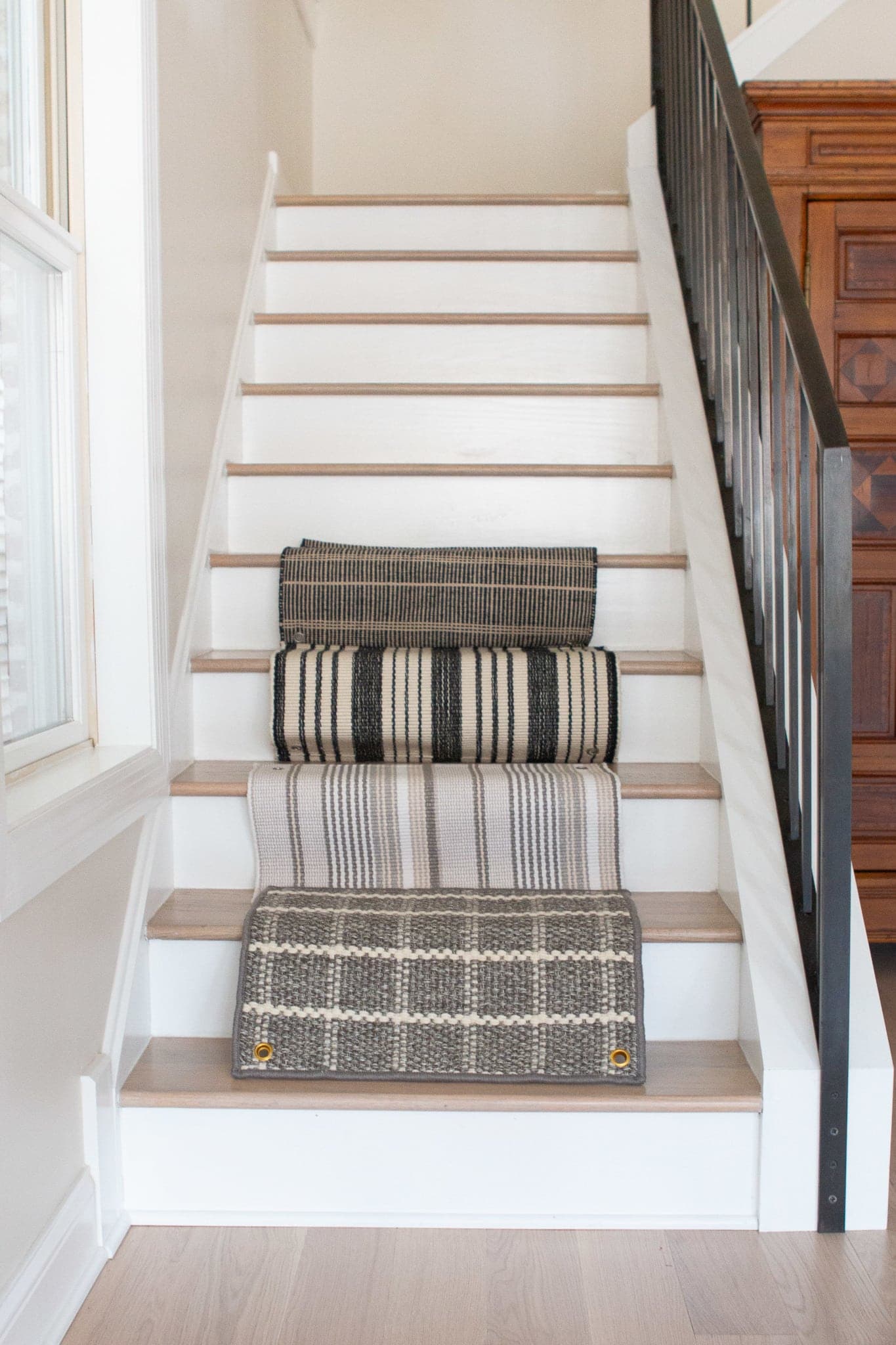 Stair runner samples from Annie Selke