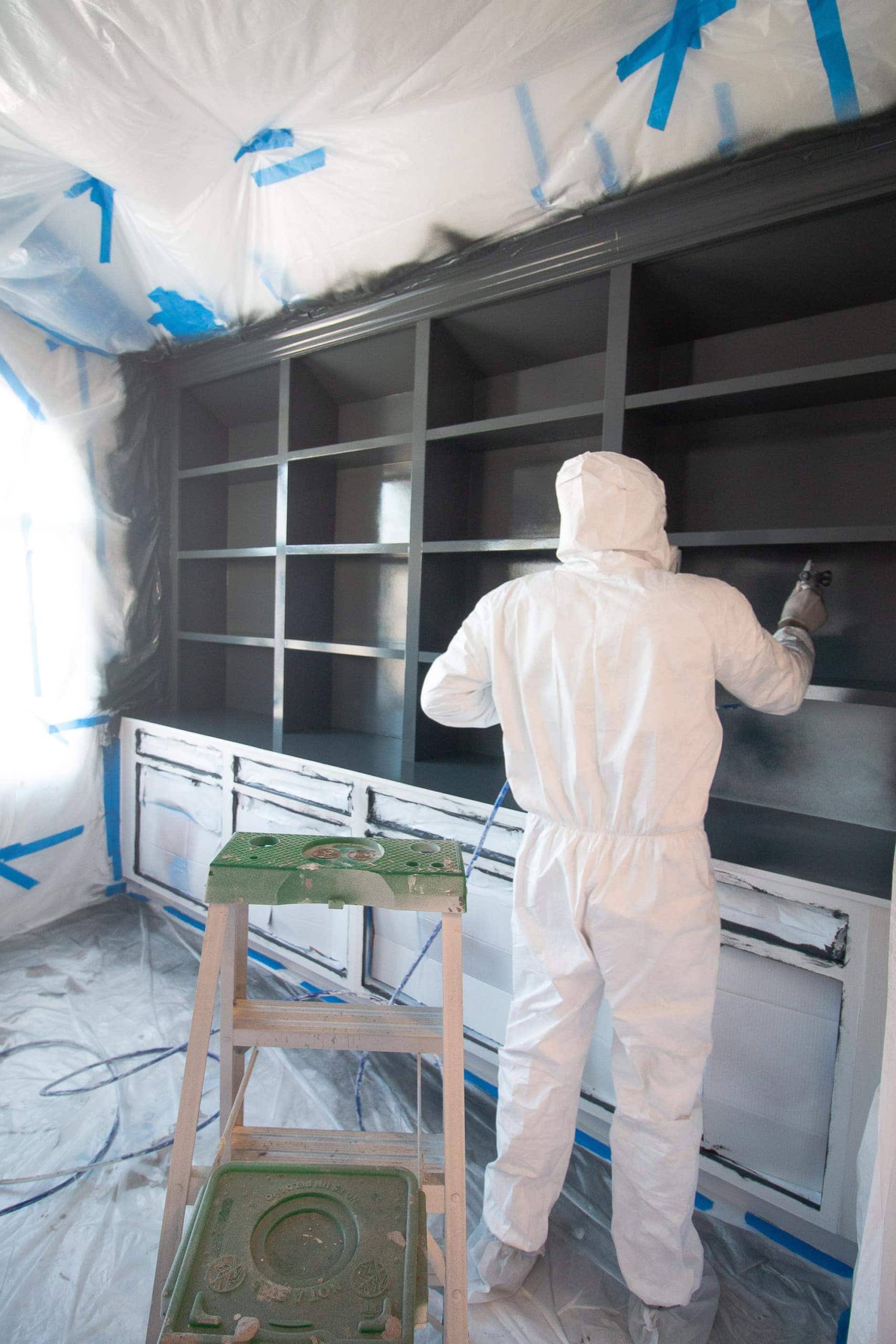Painting our DIY built-ins