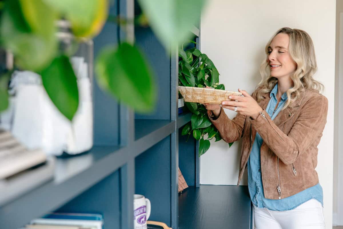 add a basket of postcards to your shelves
