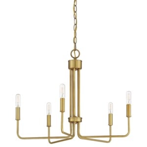 Brass chandelier in the office