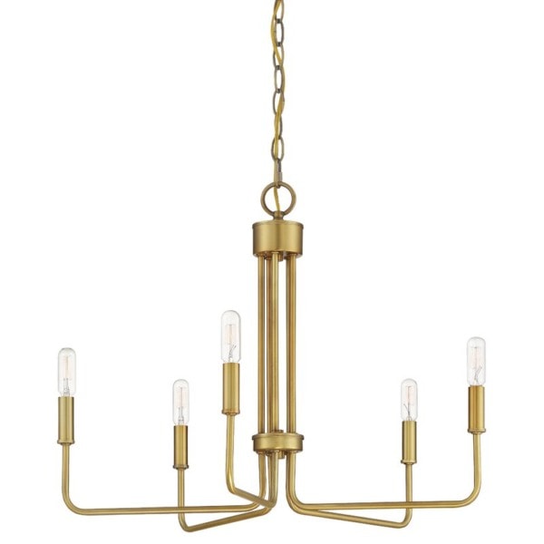 Brass chandelier in the office