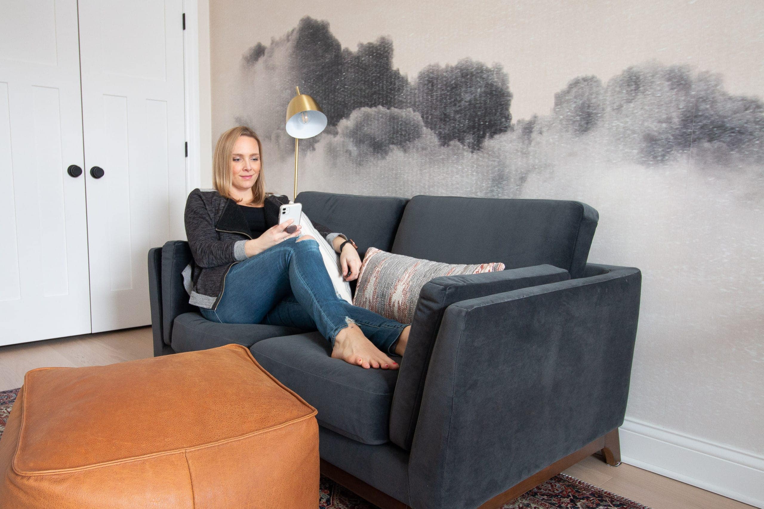 Blue sofa from Article